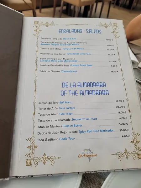 menu 0 of Restaurante Los Remedios