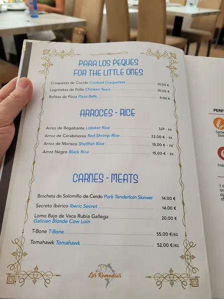 menu 1 of Restaurante Los Remedios