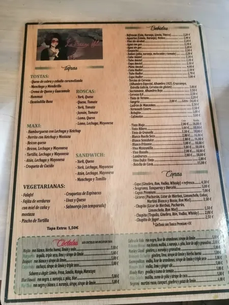 menu 1 of La Buena Vida
