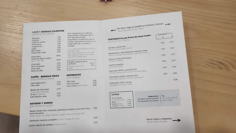 menu 1 of Perspectives - Café & Honest Food