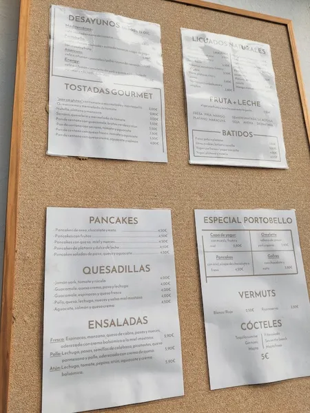 menu 2 of Portobello Horno cafeteria