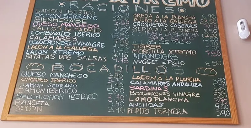 menu 0 of Bar restaurante Don Xtremo