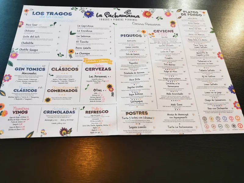 menu 2 of La Pachamama - Cocina Peruana