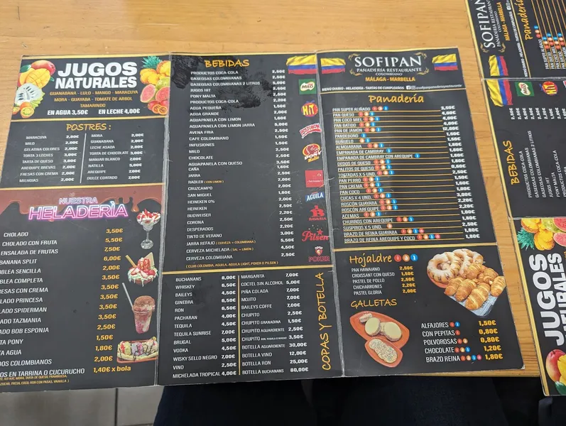 menu 1 of Sofipan Panaderia y Restaurante Colombiano