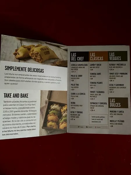 menu 2 of Las Muns