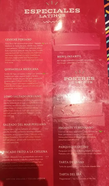 menu 2 of Andino Gastrobar Huelin
