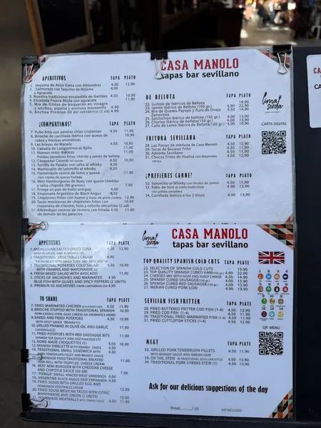 menu 1 of Manolo Mayo Sevilla