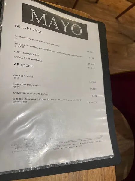 menu 2 of Manolo Mayo Sevilla