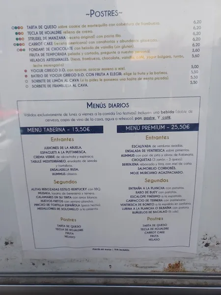 menu 0 of Minotauro Restaurante Taberna