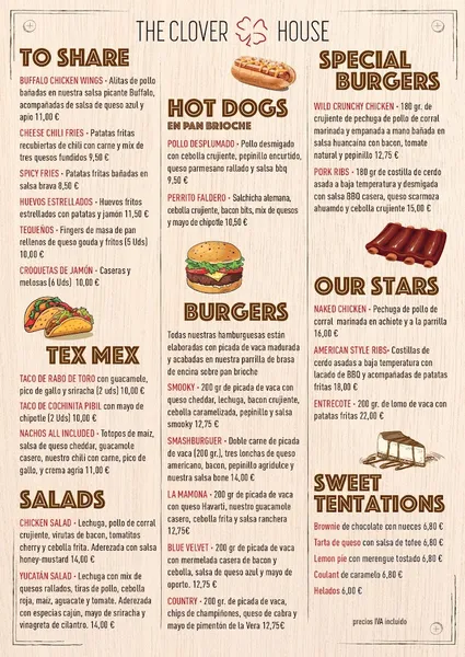 menu 0 of The Clover House