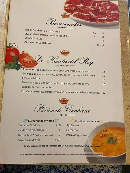 menu 1 of Restaurante Los Reyes Málaga - Especialista en Paellas