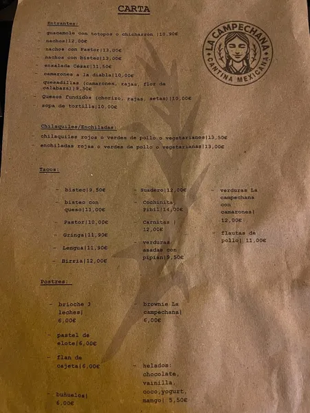 menu 1 of La Campechana