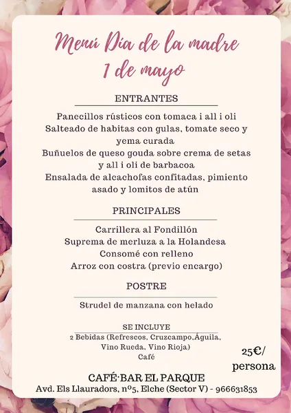 menu 0 of Bar restaurante El Parque "Sector V"