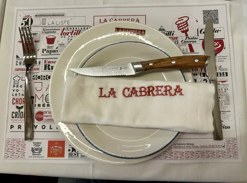 menu 1 of La Cabrera