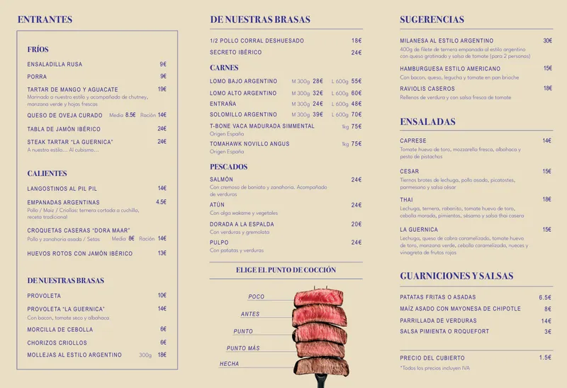 menu 0 of LaGuernica Asador Málaga