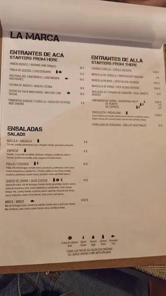 menu 2 of La Marca - Asador Argentino