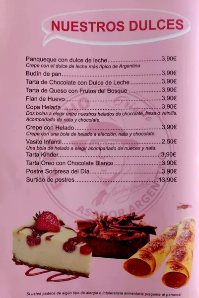 menu 0 of El Rancho Criollo
