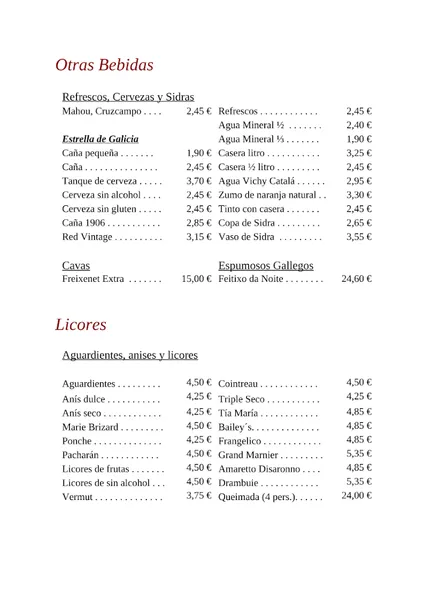 menu 0 of Candamil