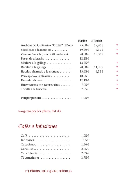 menu 1 of Candamil