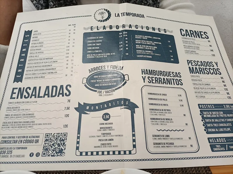 menu 0 of Bar Los Cuartelillos