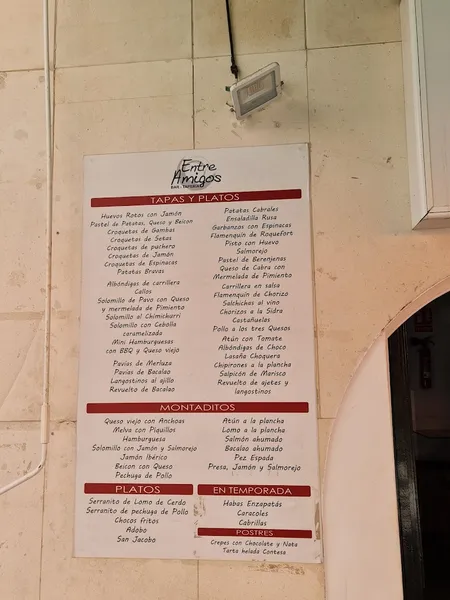 menu 0 of Bar Tapería Entre Amigos
