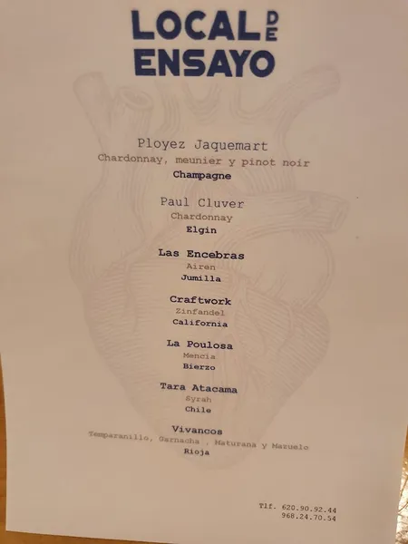 menu 2 of Local de Ensayo