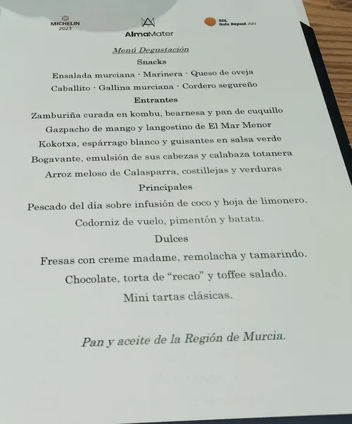 menu 0 of Almo de Juan Guillamón