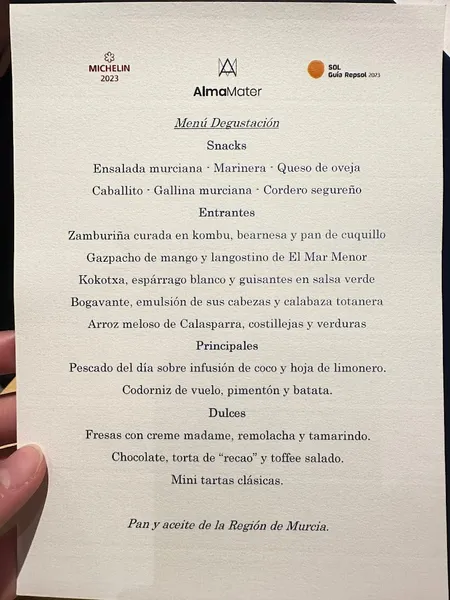 menu 1 of Almo de Juan Guillamón