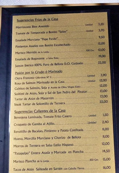 menu 0 of Restaurante Hispano