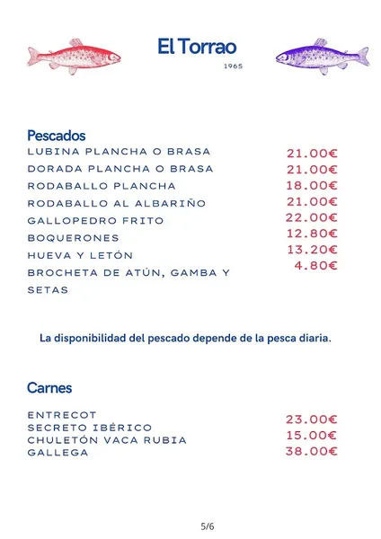 menu 1 of Restaurante Pepe El Torrao