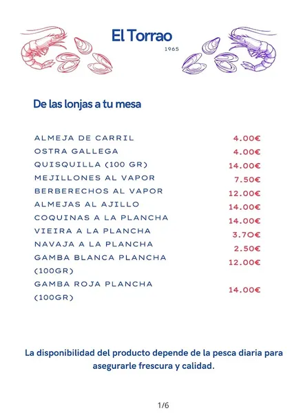 menu 2 of Restaurante Pepe El Torrao