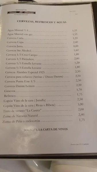 menu 1 of Restaurante Casa El Cherro