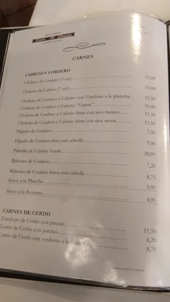 menu 2 of Restaurante Casa El Cherro