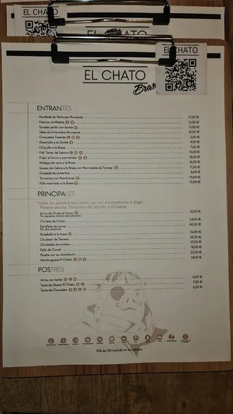menu 1 of El Chato