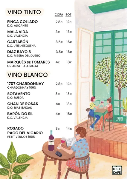 menu 1 of Ubik Café Cafetería Librería