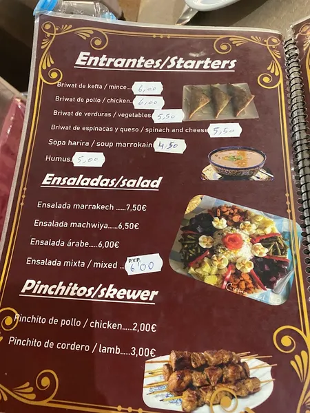 menu 0 of restaurante Marrakech