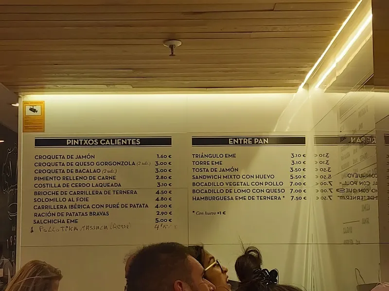 menu 2 of Bar El Eme