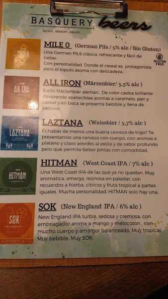menu 1 of Basquery