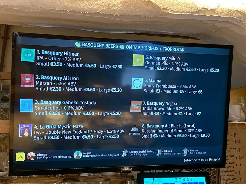 menu 2 of Basquery