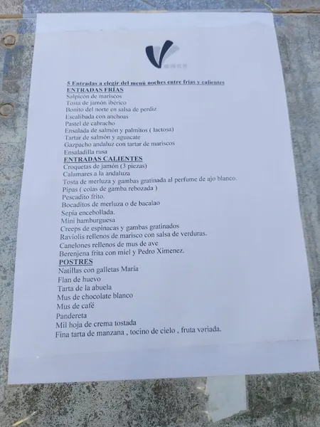 menu 0 of Valencia Once Restaurante