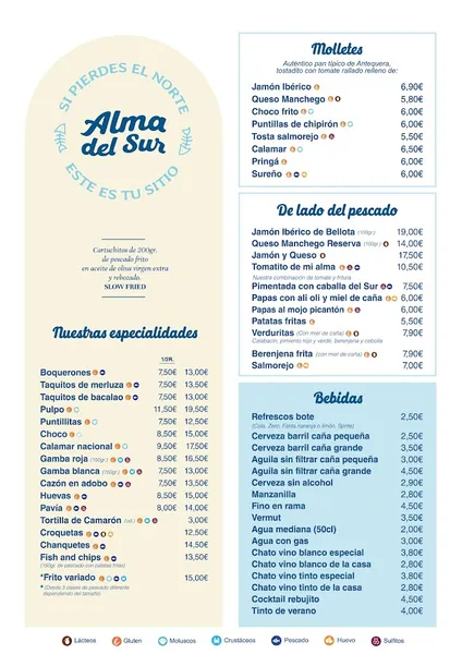 menu 0 of Alma del Sur