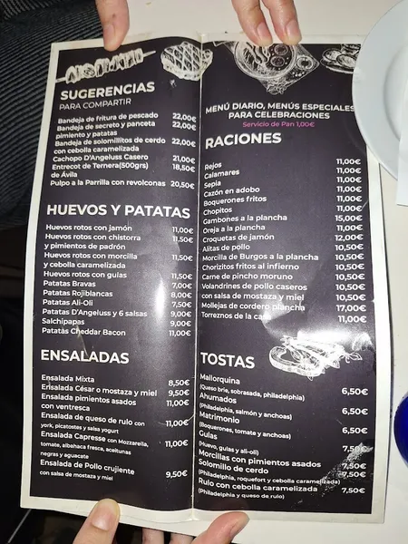 menu 0 of Restaurante d ,angeluss