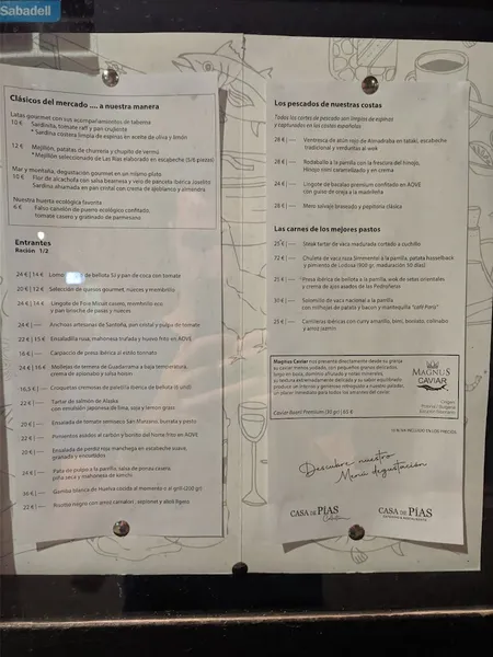 menu 1 of Restaurante Casa de Pías