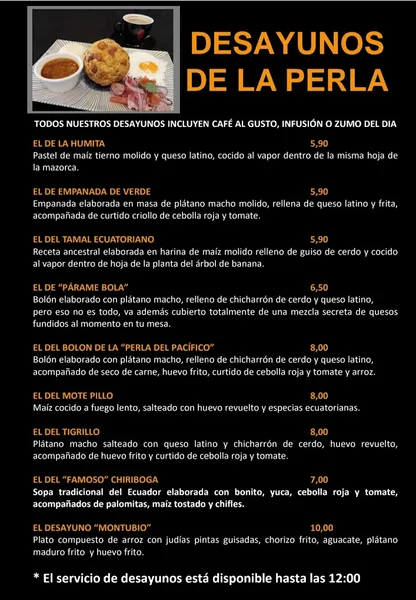 menu 1 of Perla del Pacífico