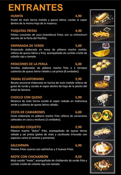 menu 2 of Perla del Pacífico