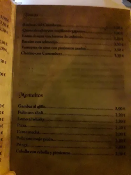 menu 1 of Taberna La Aurora