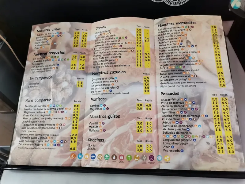 menu 0 of Cerveceria Los Serranos