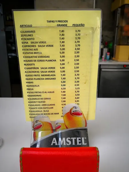 menu 1 of Bar los Buenos Amigos