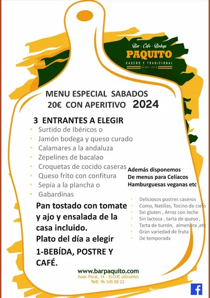 menu 0 of Bar Bodega Paquito C.B.