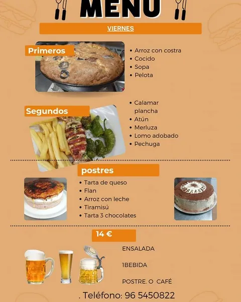 menu 1 of Bar Bodega Paquito C.B.